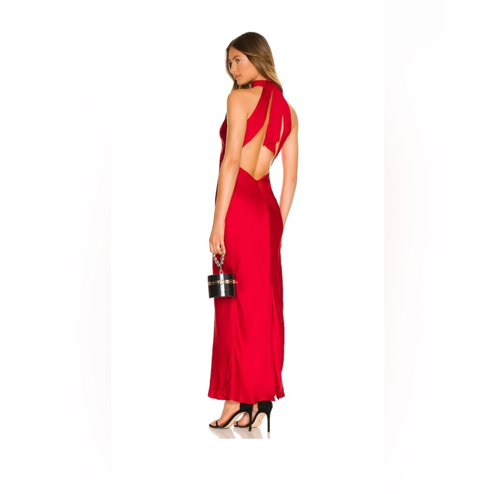 Bardot Amalfi Maxi Slip Dress in fire red